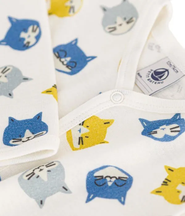 Petit bateau - A09Q5 - Pyjama Dors Bien sans Pied, Marshmallow/Multico, 3 Mois Mixte bébé-1