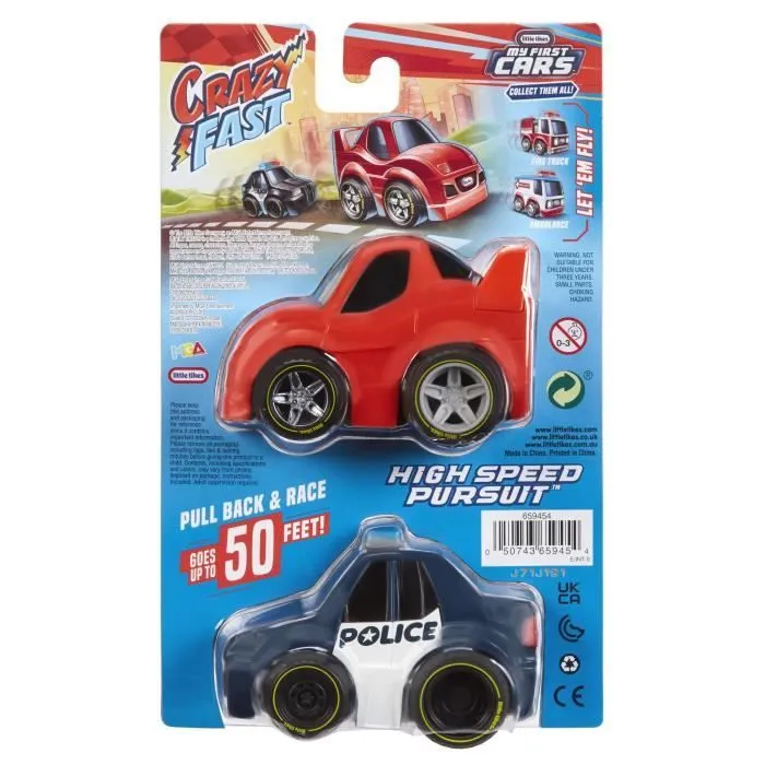 Little Tikes - Coffret de 2 Voitures Crazy Fast à Rétro Friction - Voitures de Courses-3