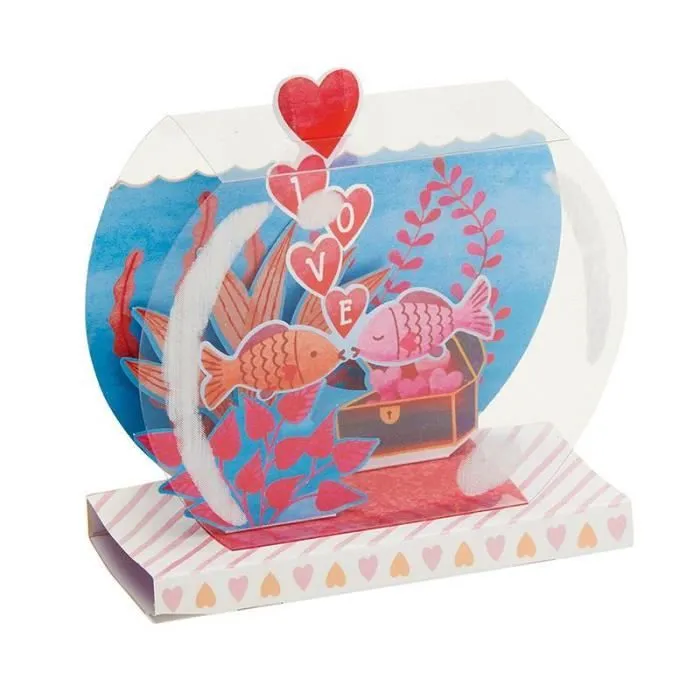 Carte Saint-valentin Pop Up 3d - Poissons - Draeger Paris-0