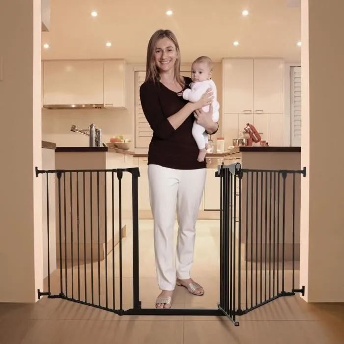 Barrière de sécurité - DREAMBABY - NEWPORT - 3 panneaux - 85,5-200 x 74 cm - Bidirectionnel - Noir-3