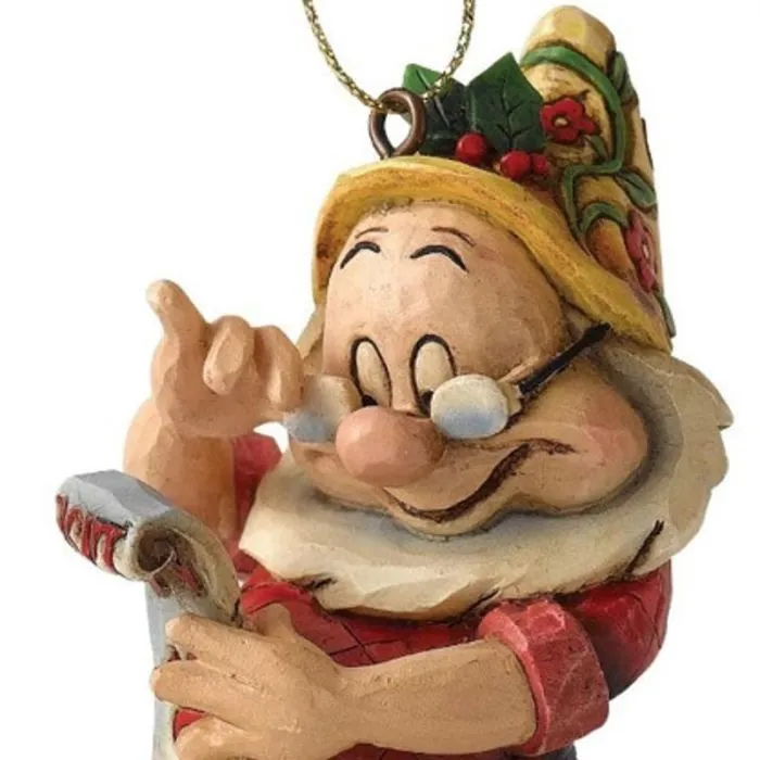 Figurine Prof à suspendre Disney Tradition by Jim Shore - Noël - Effet bois - Hauteur 8 cm-1