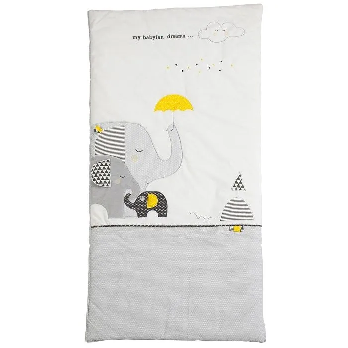 Edredon pour lit bébé en coton gris - Babyfan - 70x140cm - Uni - Mixte-0