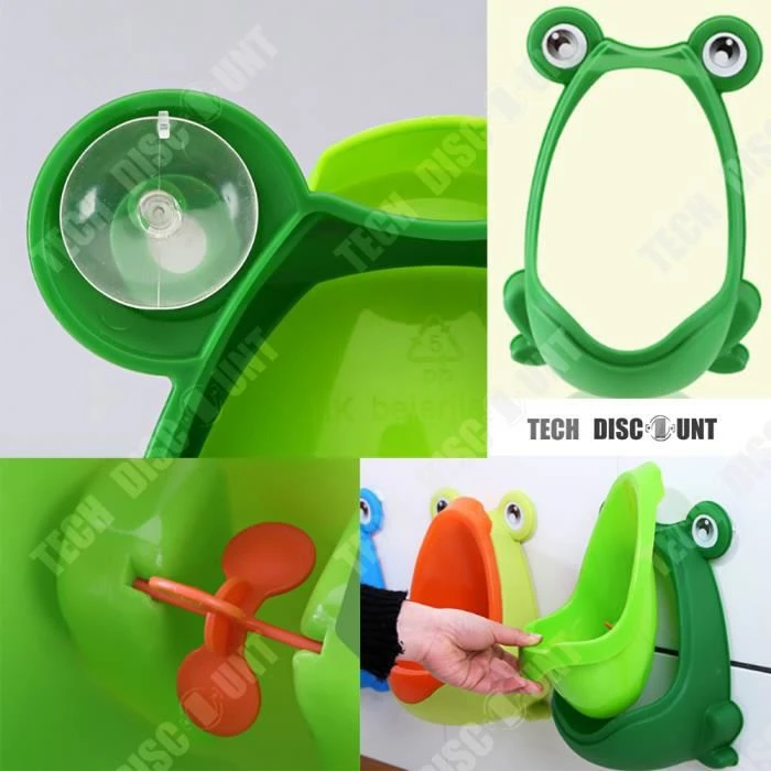 TD® Urinoir bébé garçon Entraîneur toilettes propreté grandir apprentissage autonomie forme bande dessinée verte grenouille amusant-2
