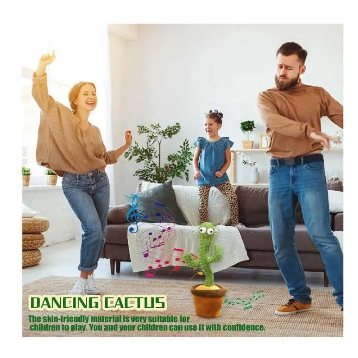 Jouet Cactus Enfants,Cactus Qui Danse, Jouet en Peluche pour Enfants, Apprendre à Parler, poupées, 120 chansons, Enregistrement-1