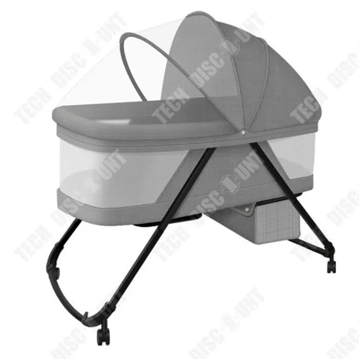 TD® Lit bébé pliable à roulettes avec moustiquaire amovible lit berceau nouveau-né multifonctionnel grand espace amovible et lavable-0