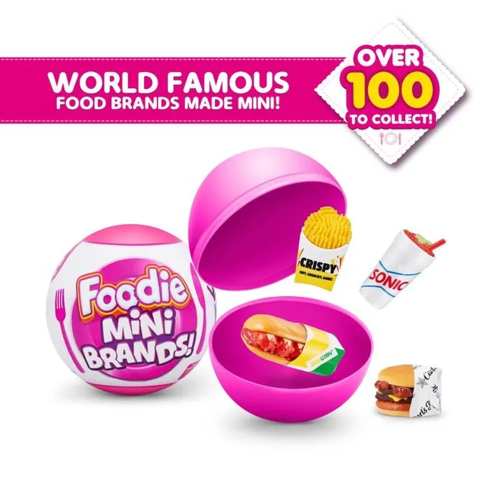5 surprise - 77310 - Foodie Mini Brands (Pack de 4) Sonic Capsule mystere a Collectionner, , 4 Pack-1