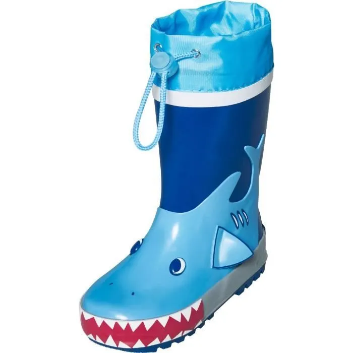 Bottes de pluie enfant - PLAYSHOES - Shark - Imperméable - Réflecteurs - Semelle amovible-0