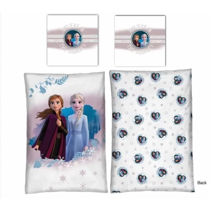 Parure de lit - Reine des Neiges - 140x200 cm - Microfibre - Lavable en machine - Enfant-1