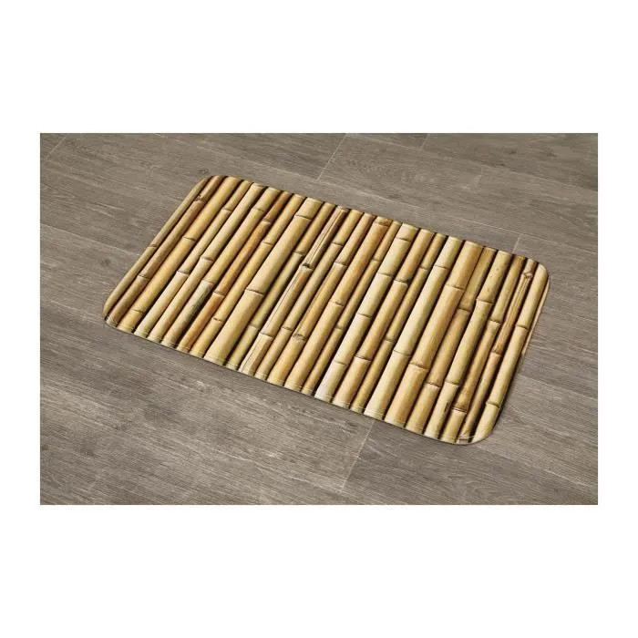 TENDANCE - Tapis de salle de bain en Microfibre 45 x 75 cm déco Mekong-1