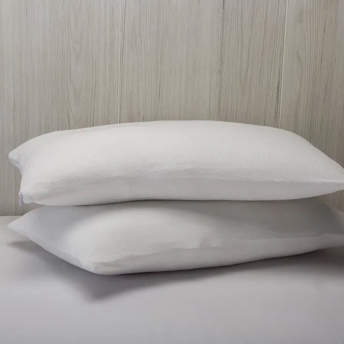 Taie d'oreiller en éponge hypoallergénique imperméable - PIKOLIN HOME - 70x40cm - Blanc - Uni - Rectangulaire-1