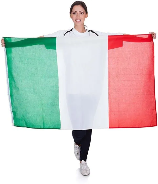 Banderole - banniere - guirlande (hors noel) Ciao - 22016 - Drapeau Italie en tissu Vert/blanc/rouge 150 x 90 cm-2