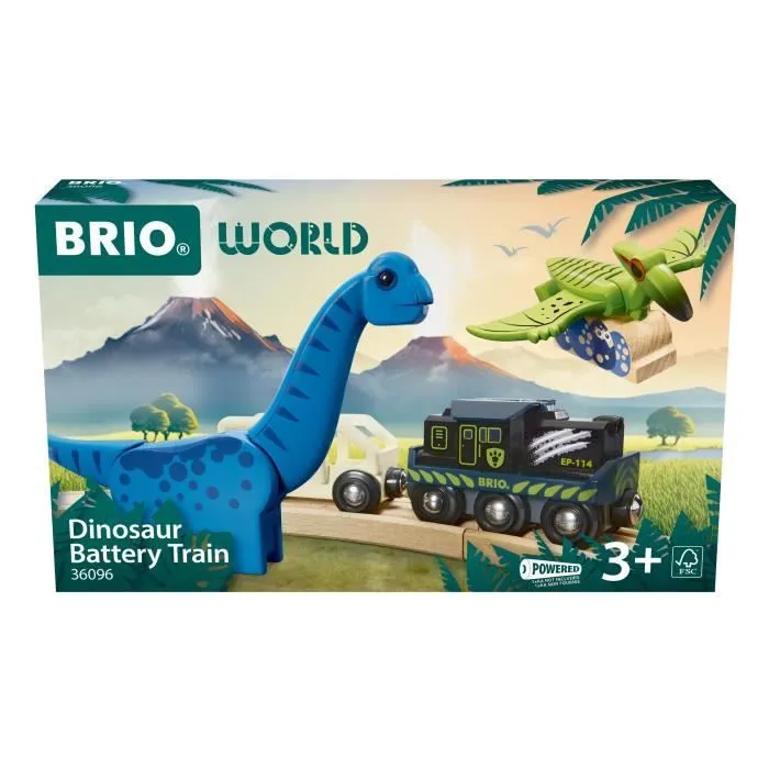 Brio Train à Piles Dinosaure - Train électrique - Dinosaure Inclus - pour circuit de train en bois - Dès 3 Ans - Brio World - 36096-3