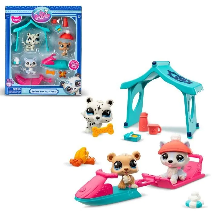 Pack à thème 3 Pets - BANDAI - Littlest Pet Shop Neige - Animaux et accessoires-0