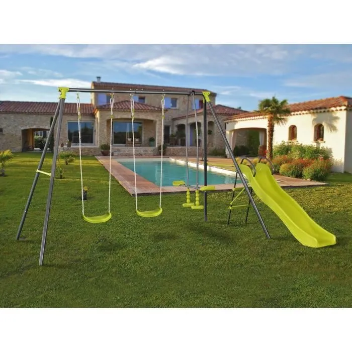Portique en métal "Enzo II " avec 4 agrès - 315 x 225 x 195 cm-1