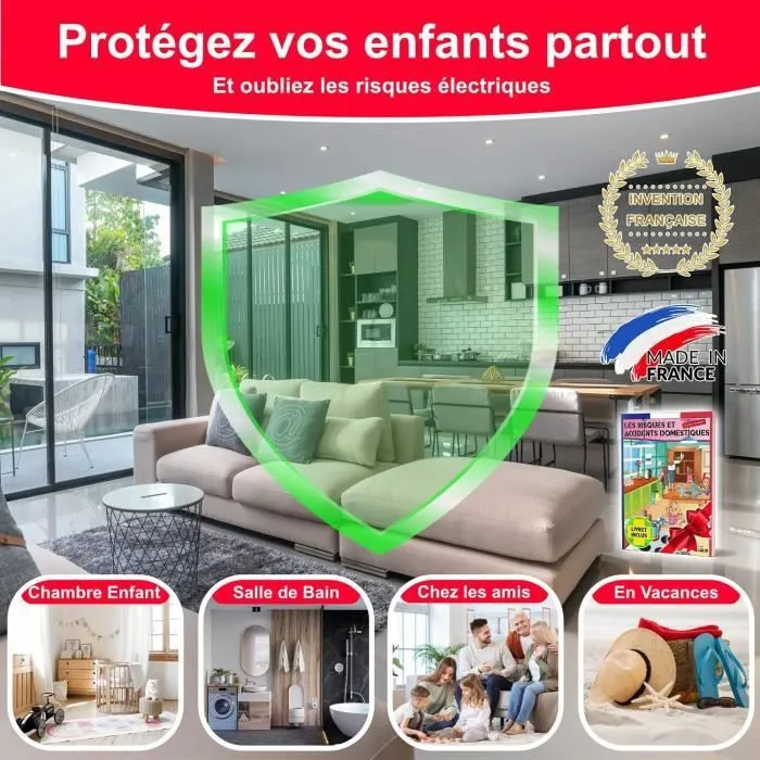[Pack x20] Cache Prise Bébé Français Amovible [ Sans Clef Ni Adhésif ] - Invention 100% Made In France - Cache-Prise Bebe - Sécurité-3