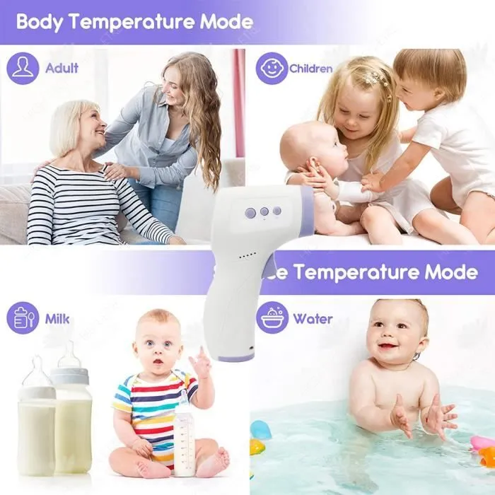 HTBE® Thermomètre frontal portatif Thermomètre électronique Thermomètre infrarouge sans contact pour le corps humain-3