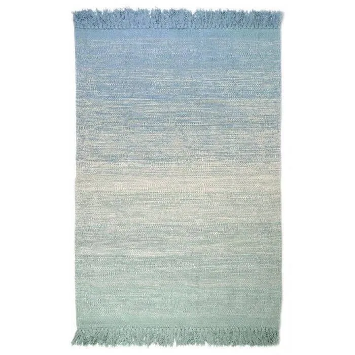 Tapis Coton Kirthy Bleu par Nattiot - 100 x 150 cm - Bleu - 100 x 150 cm-0