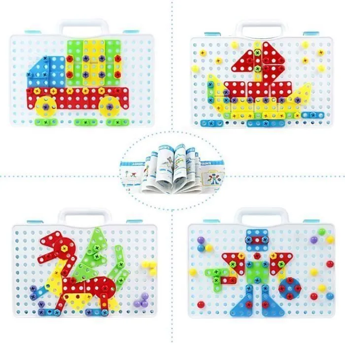 Jeu de Construction Montessori - PIMPIMSKY - 151 Pièces - Perceuse Électronique - Éducatif - Mixte-1