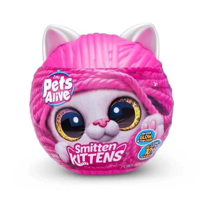 Peluches Interactives - ZURU - Smitten Kittens S1 - 8 chatons à collectionner avec sons et biberon-0