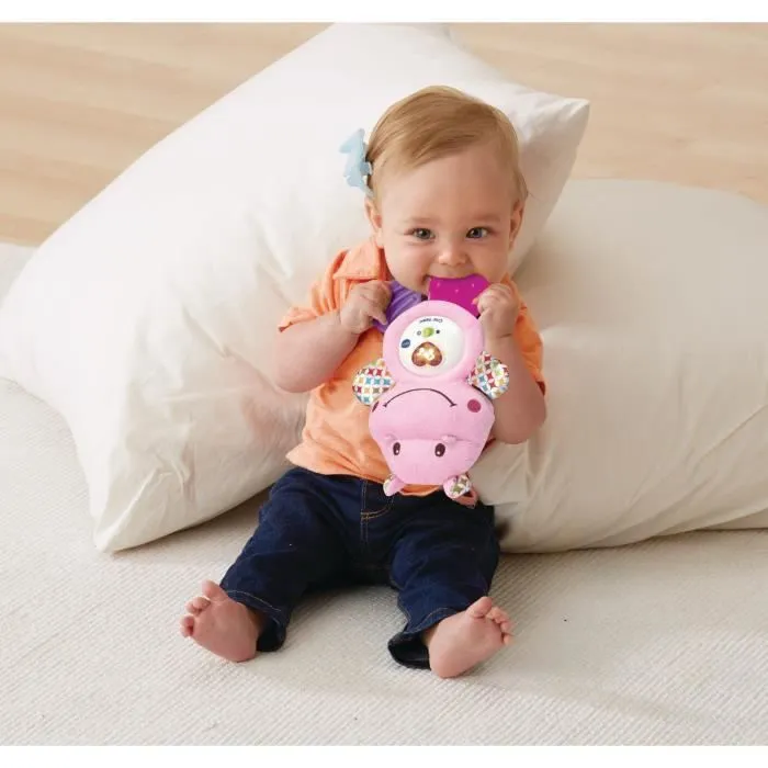 VTECH BABY - Hochet Croc'Hippo - Peluche Texturée Rose-1