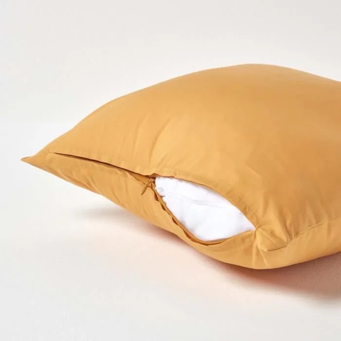 Taie d'oreiller Jaune Moutarde 100% coton Egyptien 200 fils 40 x 40 cm-2