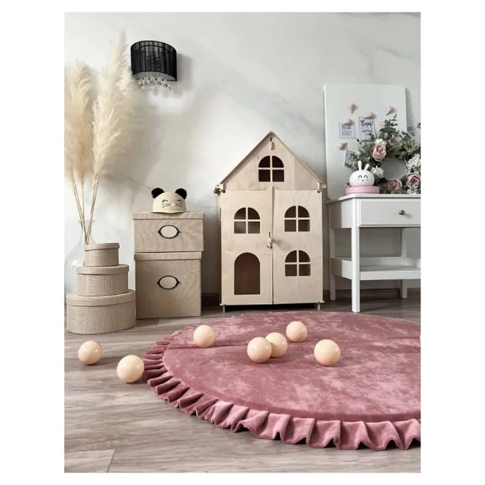 Tapis de jeux velours rose-1