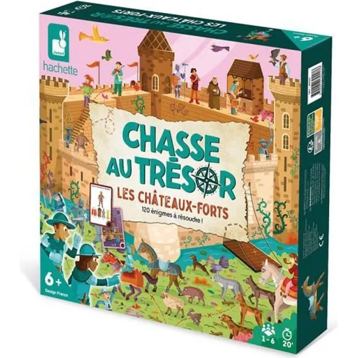 Jeu de Société Enfant - Chasse au Trésor les Châteaux-Forts - JANOD - Dès 6 ans - Multicolore - Vert-0
