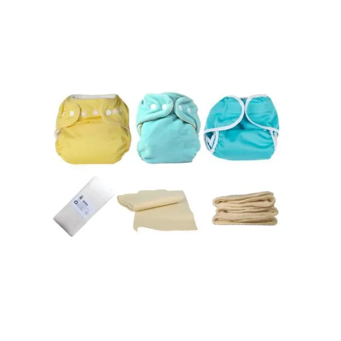 Kit d'essai Couches Lavables Gros Mouilleur - P'TITS DESSOUS - Taille Unique - Pack découverte-0