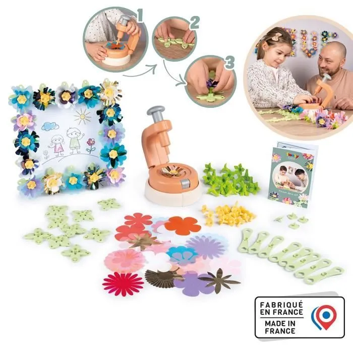 Smoby - Loisirs créatif - Set de création fleurs objets décoratifs - 200 accessoires - Fabriqué en France-1