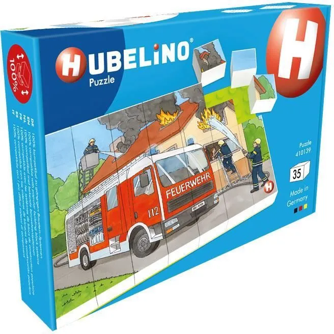 Hubelino puzzle pompiers junior 26,5 x 18,2 cm 35 pièces-0