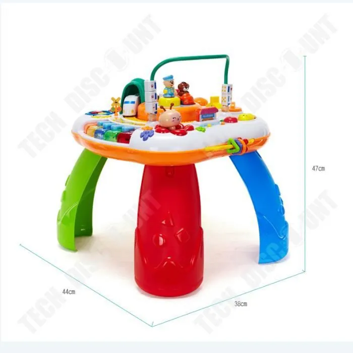 TD® Jouets éducatifs pour enfants Table de jeu de blocs de construction de train ferroviaire Table d'apprentissage multifonctionnell-1
