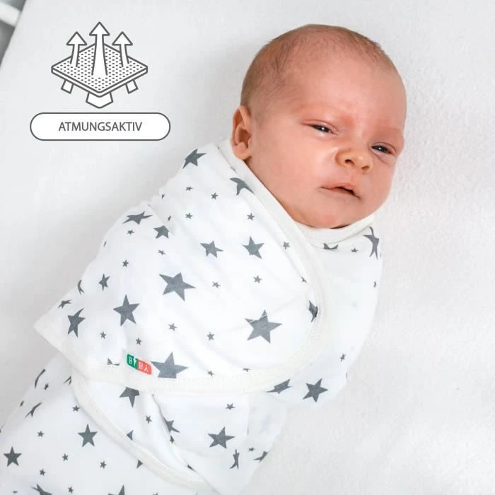 Lange bébé 0-3 mois - Couverture d'emmaillotage en coton Étoiles Nid d'ange-3