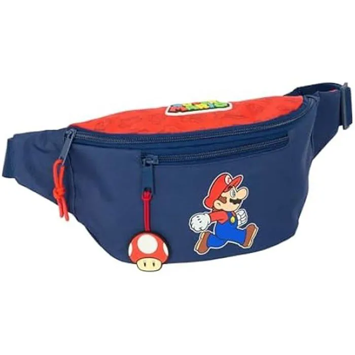 Sac Banane - SAFTA - Super Mario - Confortable - Idéal pour Enfants - Poche extérieure-0