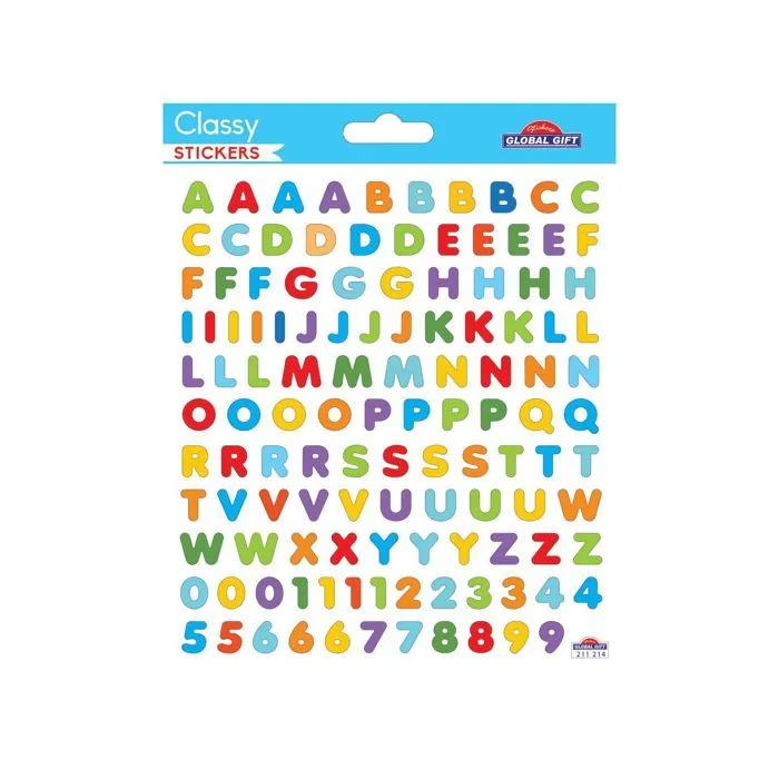 120 Autocollants - Alphabet & Chiffres - Multicolores-1