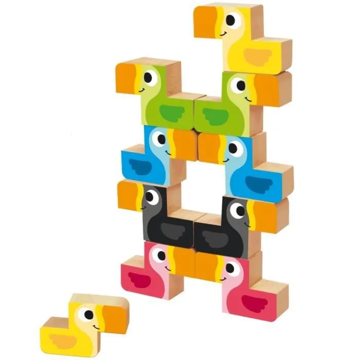 Jeu à empiler en bois Goula Toucan - multicolore - 22,5x46,5x36 cm-3