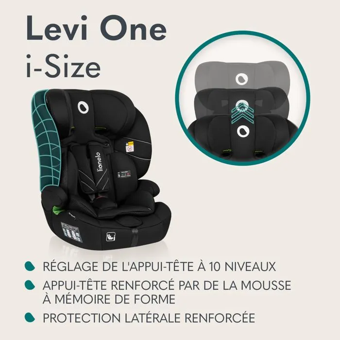 Siège auto évolutif LIONELO Levi One i-Size - 76-150 cm - Groupe 1/2/3 - Vert-2