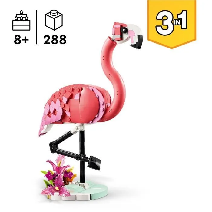 LEGO Creator 31170 3-en-1 Animaux sauvages : le flamant rose - Jouet pour fille dès 8 ans-1