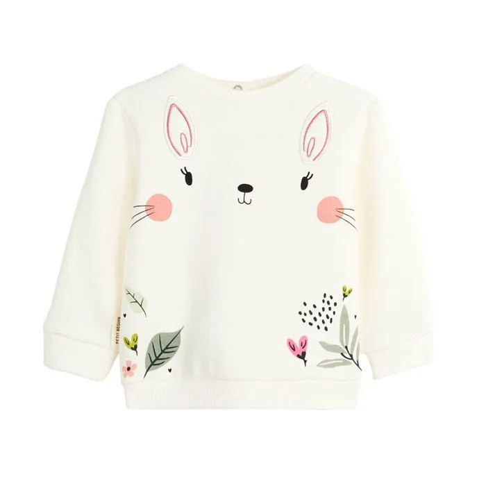 Ensemble sweat et pantalon avec headband bébé fille en molleton Happy Bunny-0