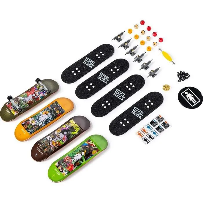 Pack 4 Finger Skates Tech Deck - Planches à roulettes à customiser 96 mm - Modèle aléatoire-4
