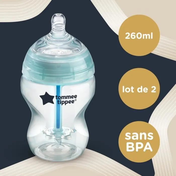 TOMMEE TIPPEE Biberon Anti colique avancé, lot de 2, 260ml-3
