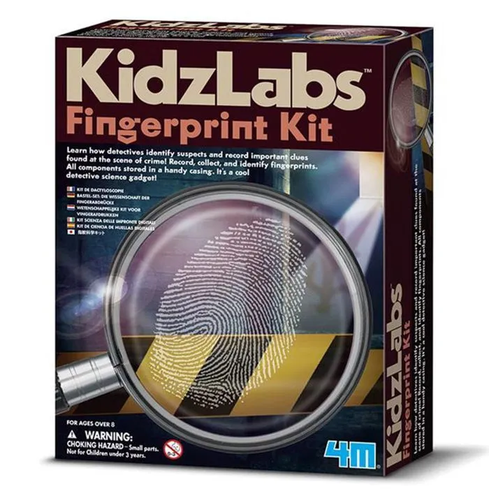 Kit de détective - Empreintes digitales - Noir et rouge - Enfant - Mixte-1