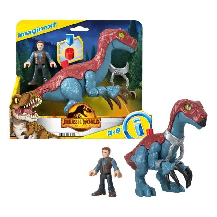 FISHER - PRICE IMAGINEXT - Jurassic World - Slasher Dino Et Personnage - Figurine d'action 1er age - 3 ans et +-2
