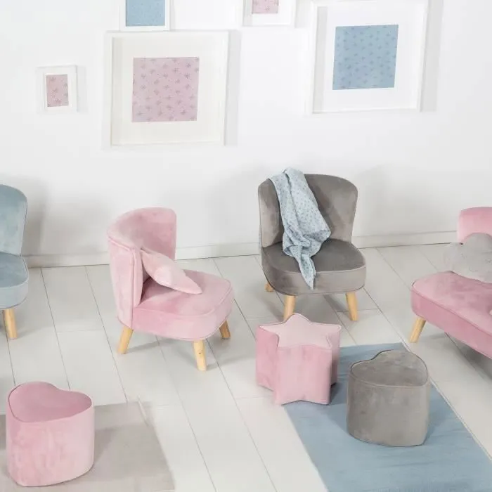 Pouf Enfant Lil Sofa - ROBA - Forme Étoile - Rose-3