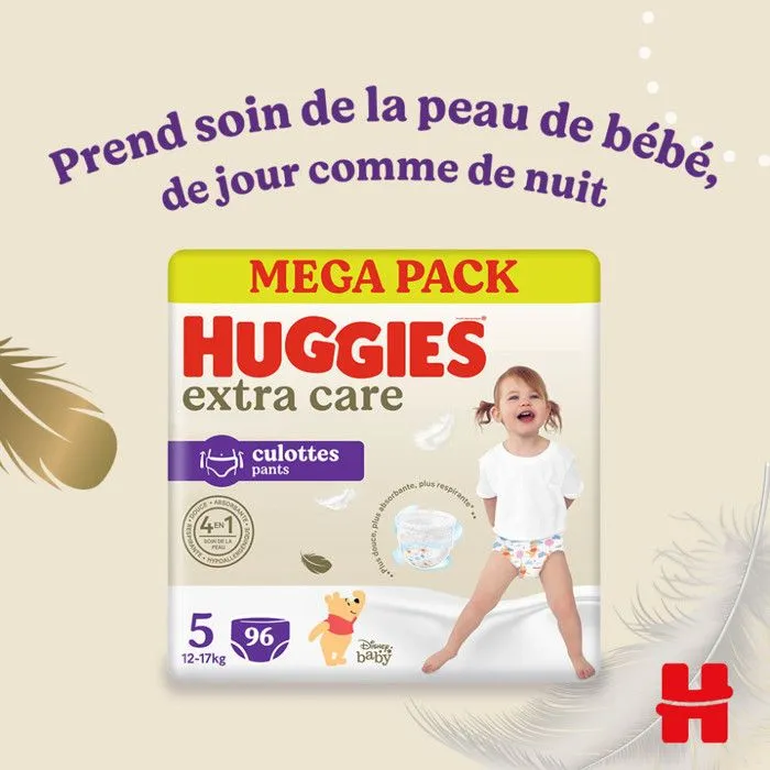 Huggies Extra Care Pants, 96 couches, Taille 5 (12-17 kg)-5