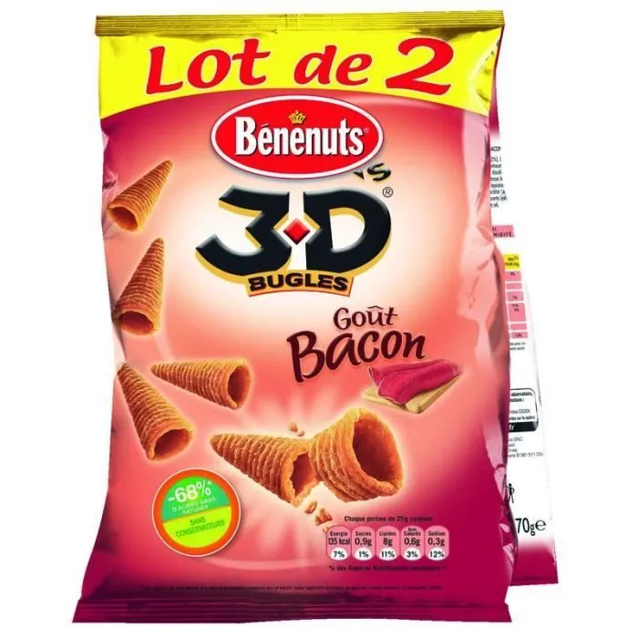 BENENUTS - 3D'S Goût Bacon - 2x 85 g-0