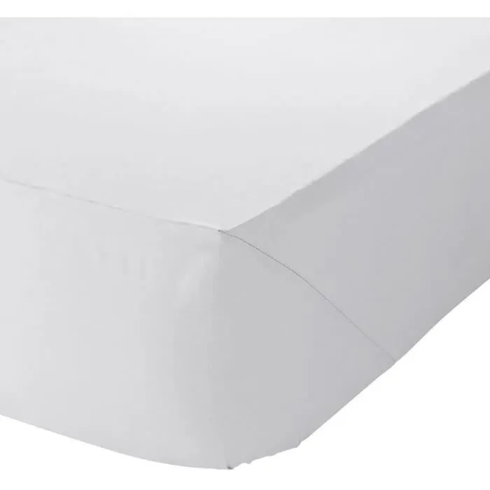 Catherine Lansfield - Drap housse Percale pour lit simple, en polycoton, infroissable, blanc, King - 150x200cm --0