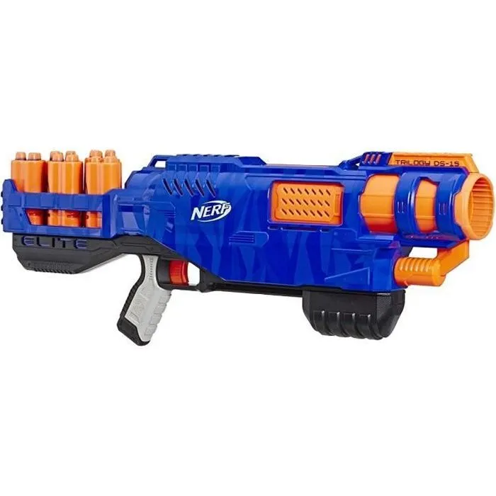 Pistolet à fléchettes NERF - Elite Trilogy DS-15 - 15 Flechettes NERF - Elite Officielles-0