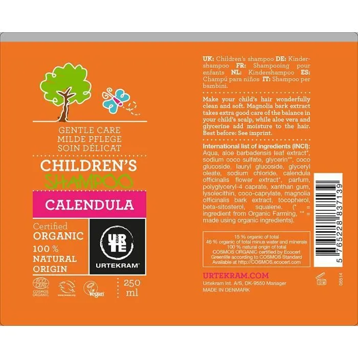 Urtekram Gommage pour enfants Shampooing Calendula/sans parfum, 250 ml - 83713-3