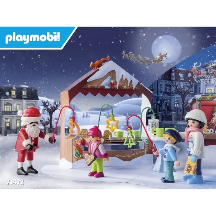 PLAYMOBIL 71472 Calendrier de l'Avent Marché de Noël, 24 surprises, 84 pièces, Dès 4 ans-2