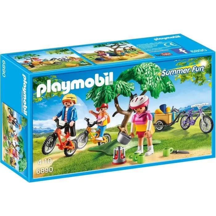 PLAYMOBIL 6890 - Summer Fun - Cyclistes avec Vélos et Remorque-0